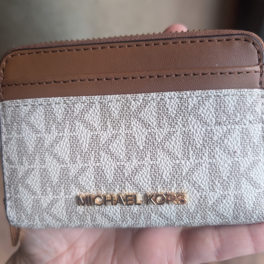Michael Kors Tan and Cream Card Holder